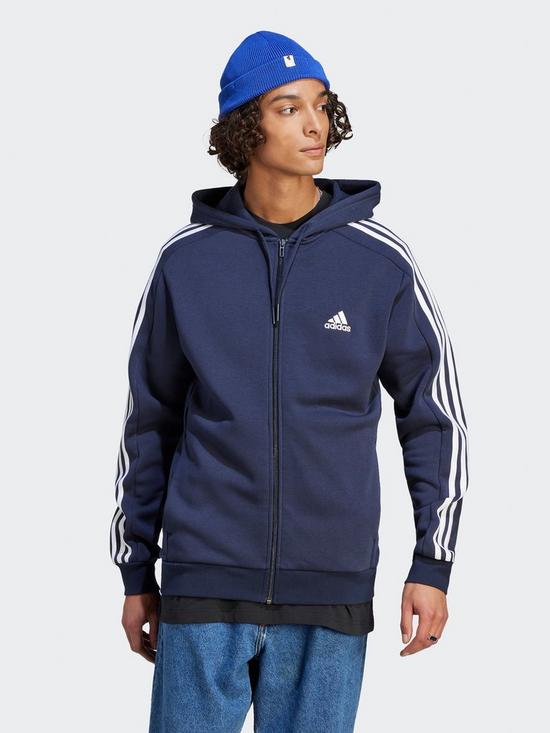 front image of adidas-future-icons-3-stripe-full-zip-hoodie