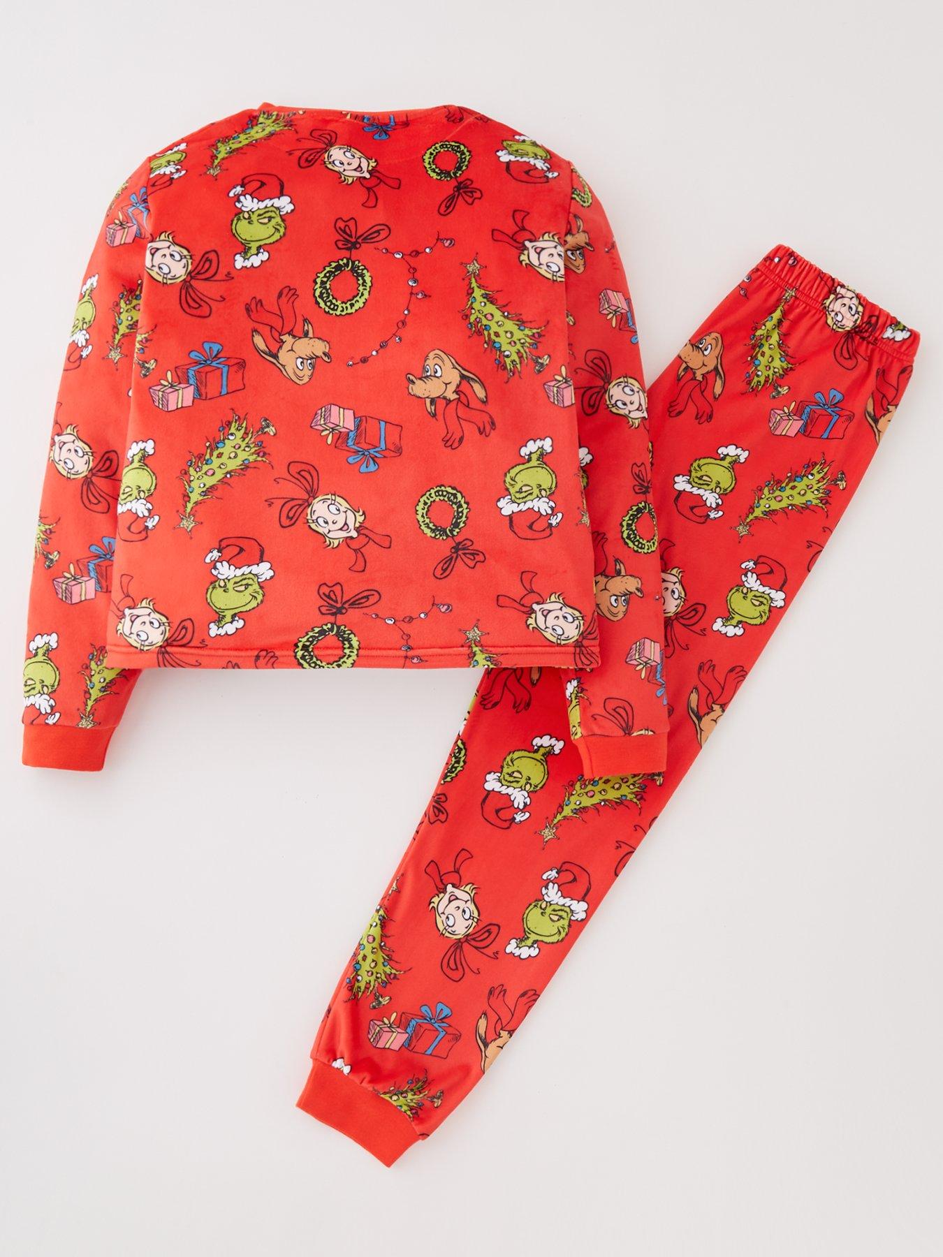 The Grinch Unisex Kids Grinch Fleece Mini Me Christmas Pyjamas