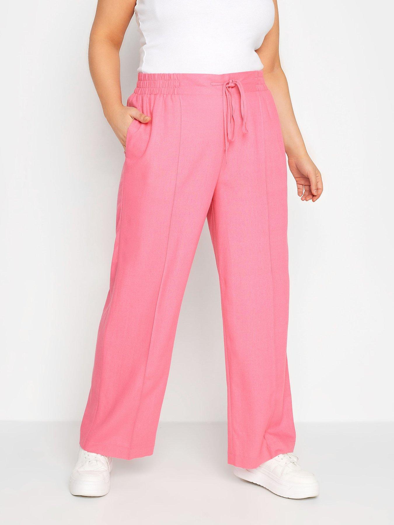 Plus size wide leg linen trousers best sale