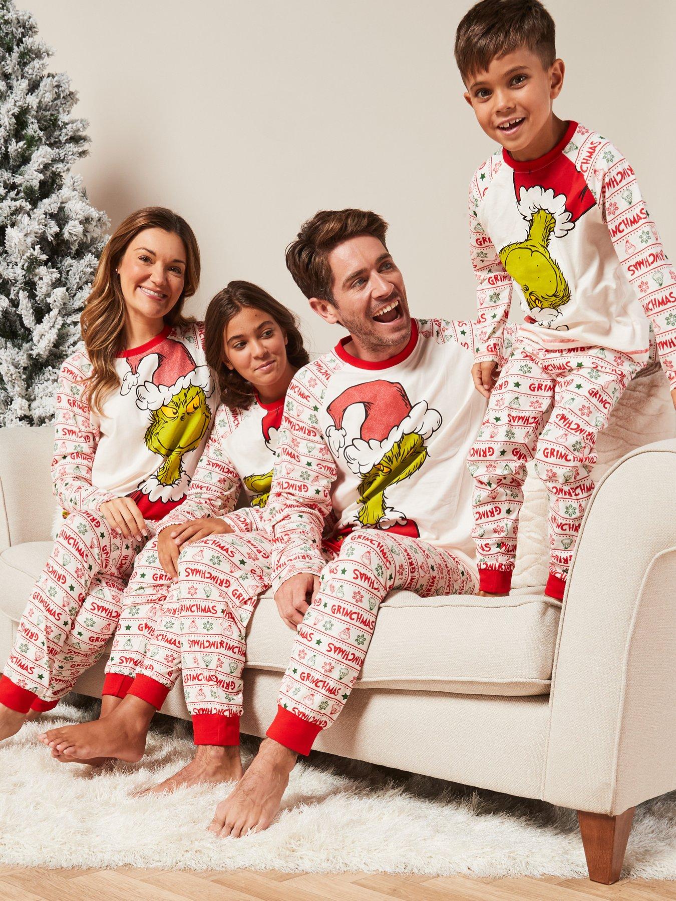 Unisex Kids Stripe Family Mini Me Christmas Pyjamas Cream