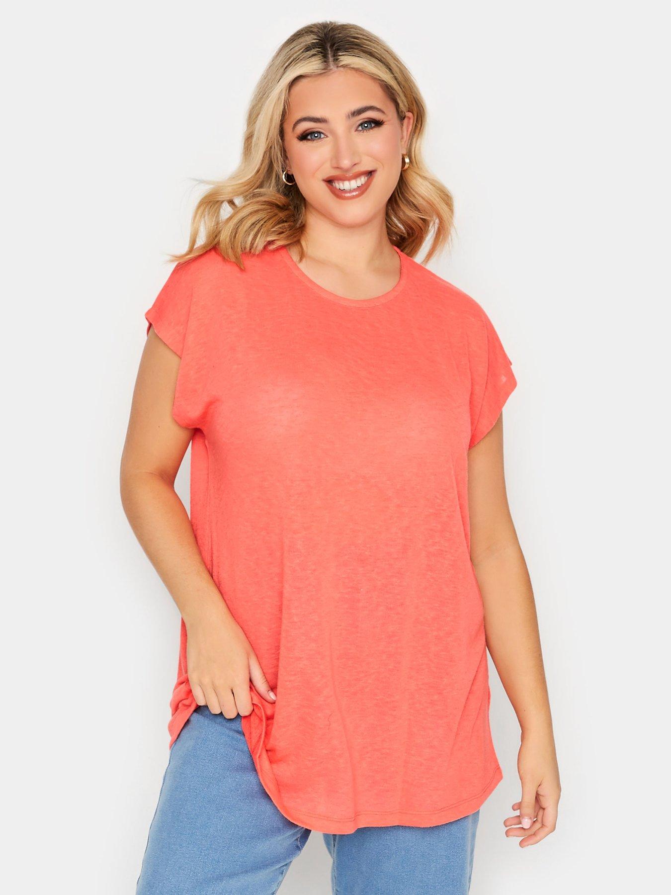  image of yours-linen-look-t-shirt-2-pack-turquoisehot-pink