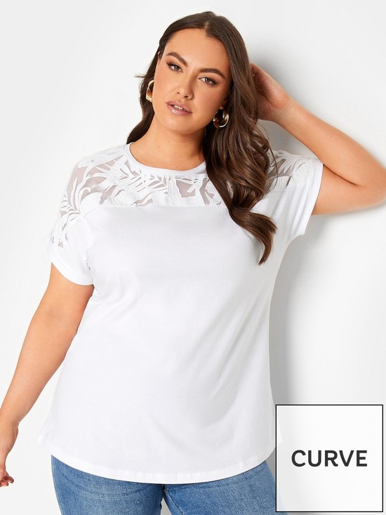 front image of yours-mesh-raglan-t-shirt-white