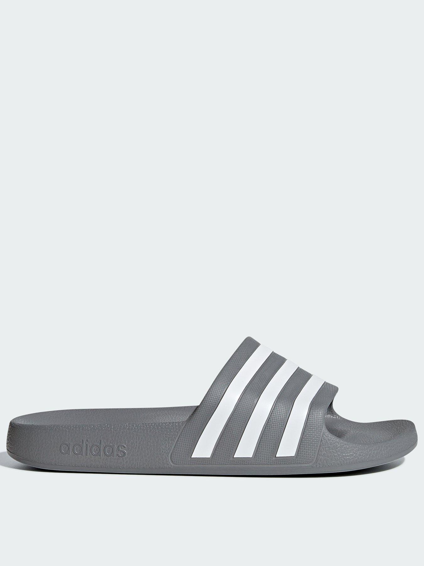 Image 1 of 6 of adidas Sportswear Mens Adilette Aqua Sliders - Grey/White