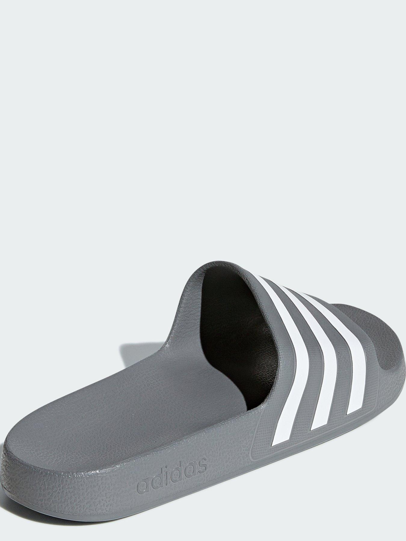 Image 2 of 6 of adidas Sportswear Mens Adilette Aqua Sliders - Grey/White