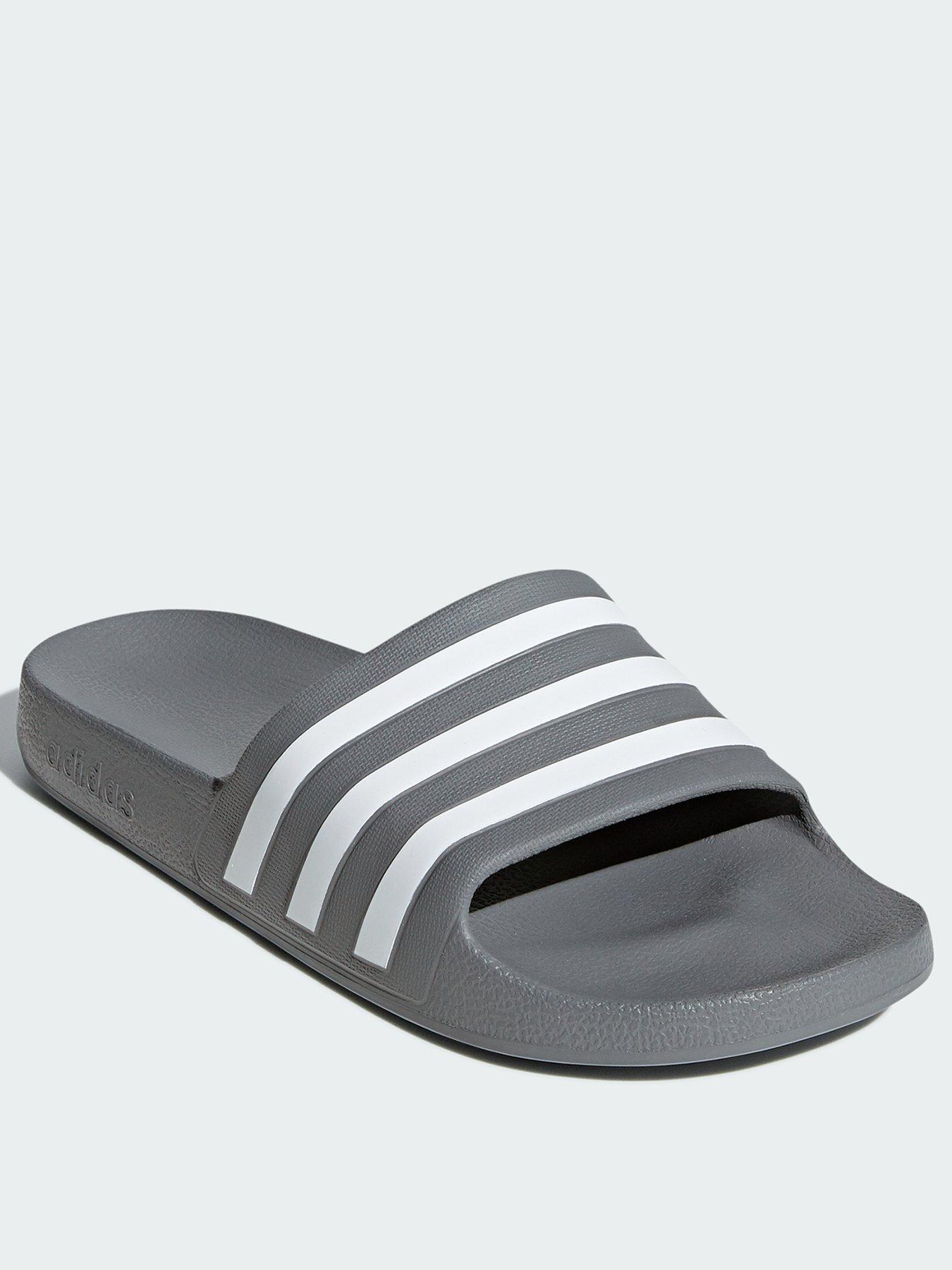Image 3 of 6 of adidas Sportswear Mens Adilette Aqua Sliders - Grey/White
