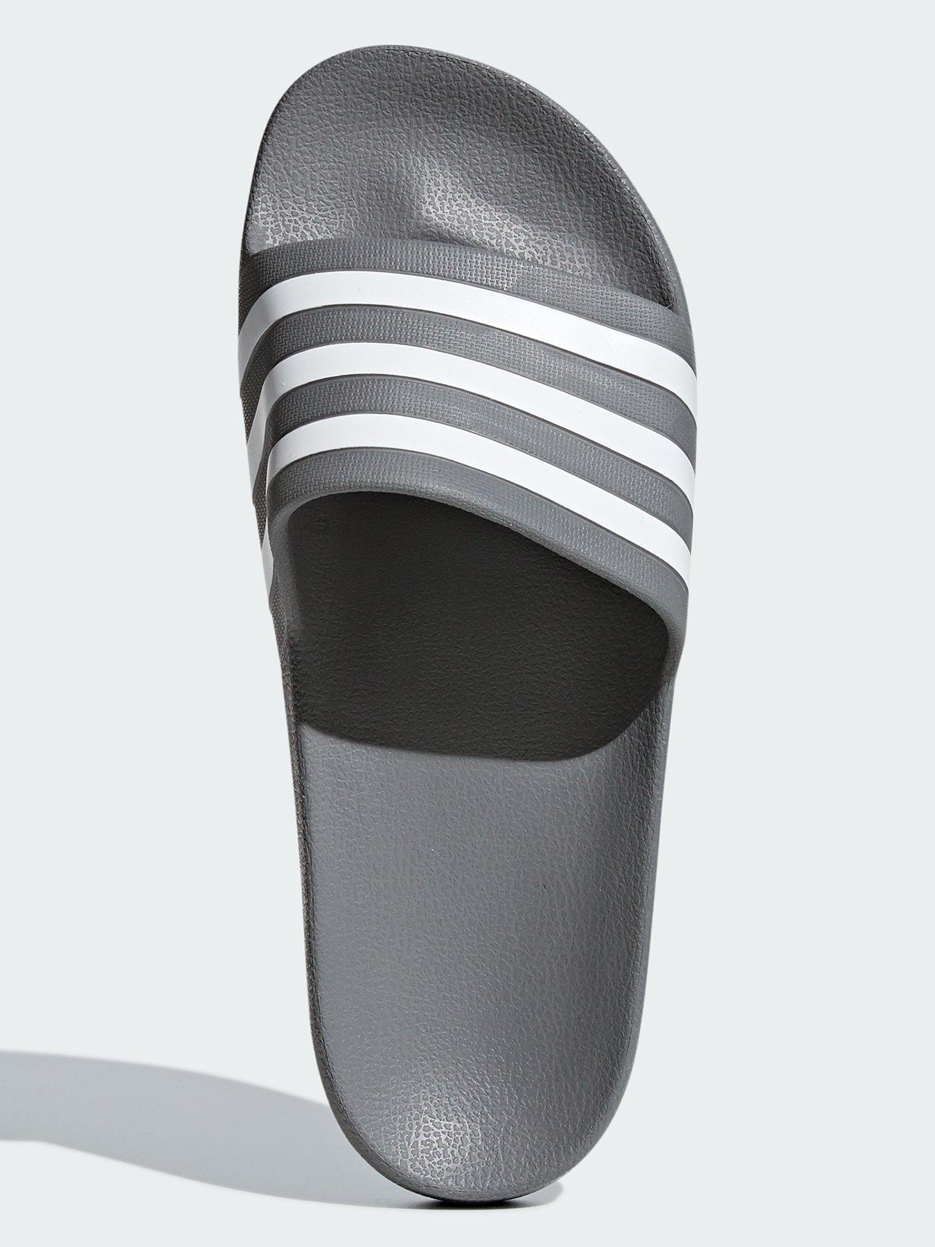 Image 4 of 6 of adidas Sportswear Mens Adilette Aqua Sliders - Grey/White