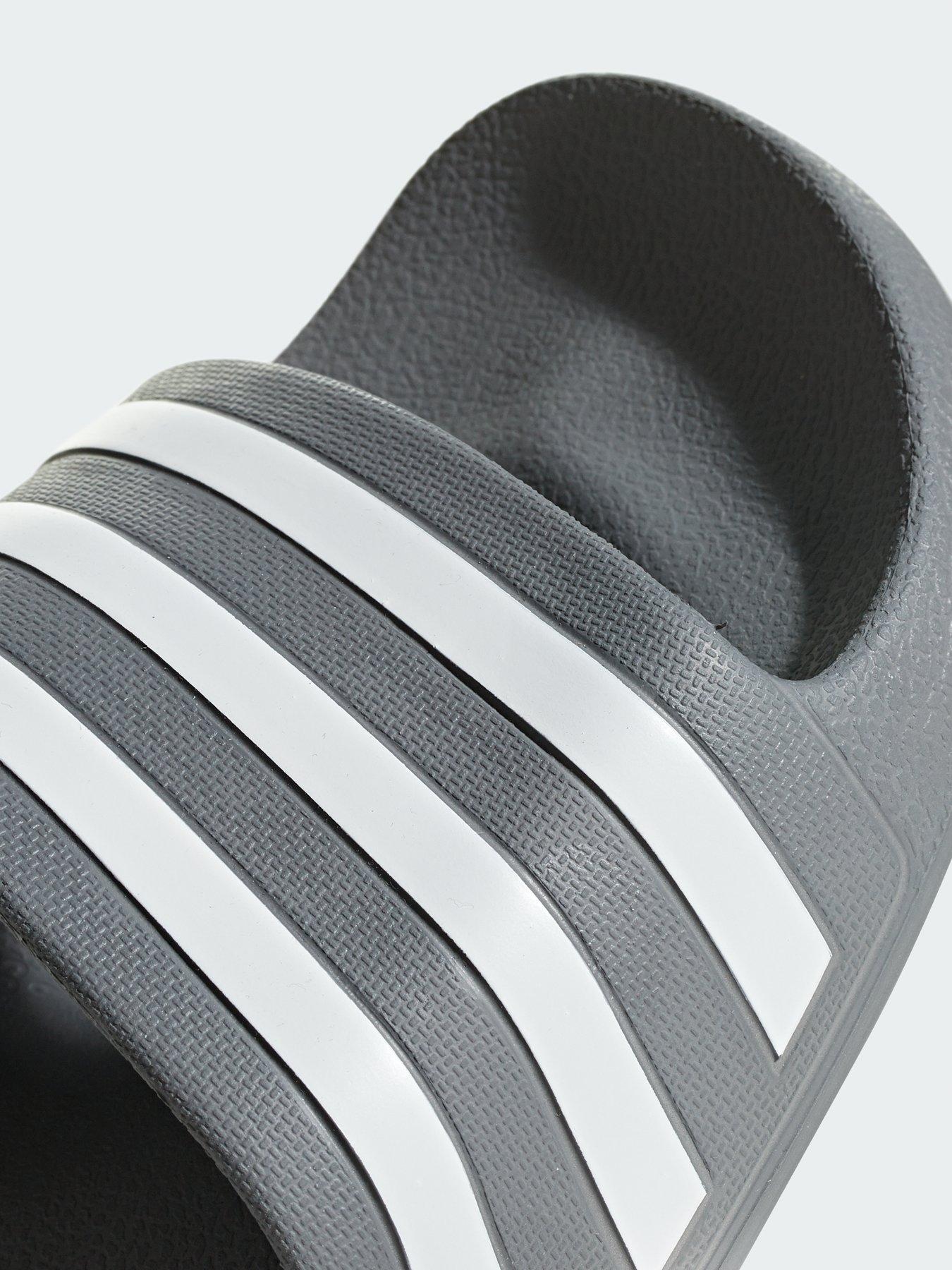 Image 6 of 6 of adidas Sportswear Mens Adilette Aqua Sliders - Grey/White