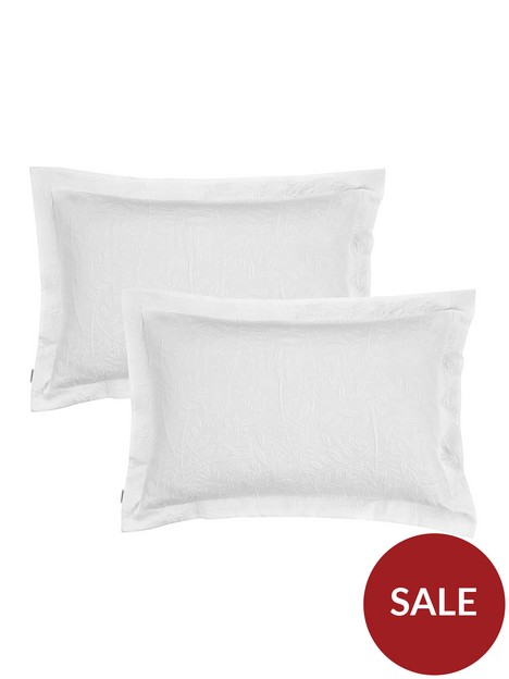 bianca-cottonsoft-matelass-leaves-oxford-pillowcase-pair-white