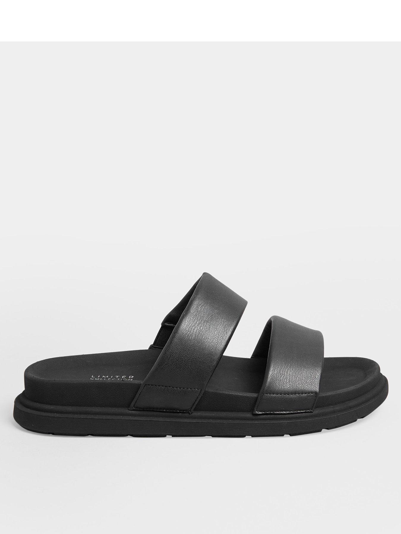 yours-exrta-wide-fit-two-strap-colour-drench-cleated-sandal-black