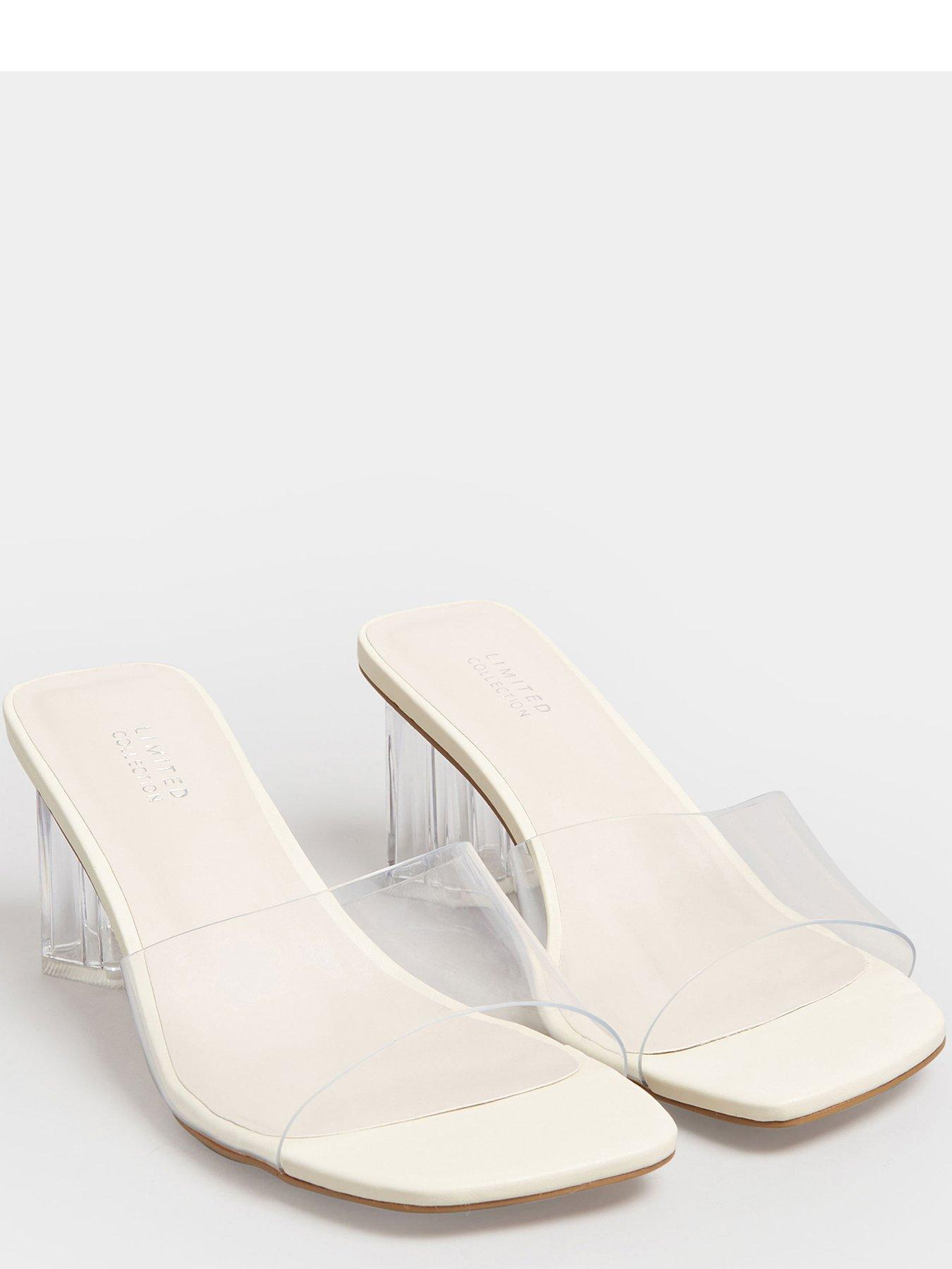 Wide fit white online mules