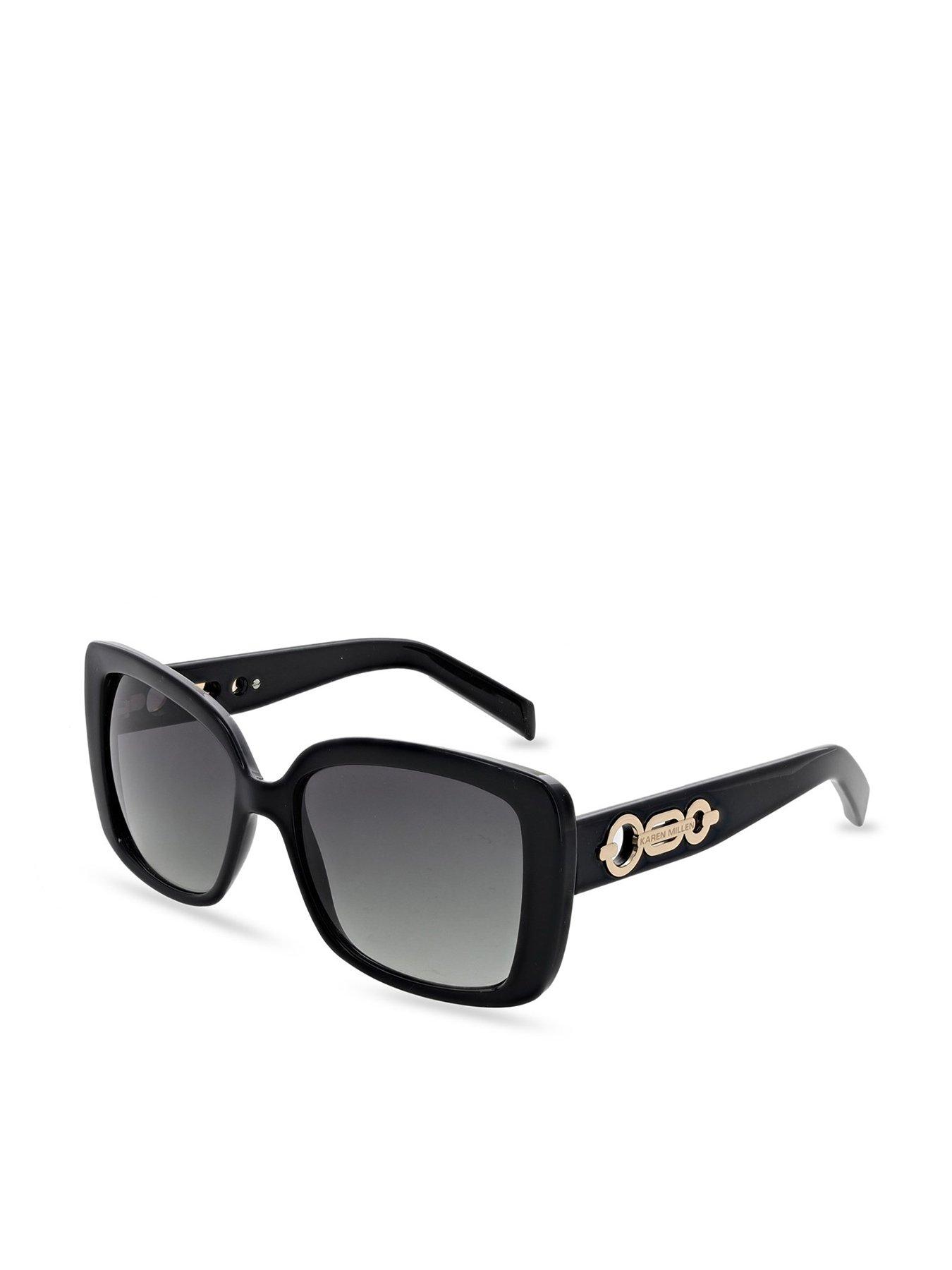  image of karen-millen-oversized-sunglasses-blackgold