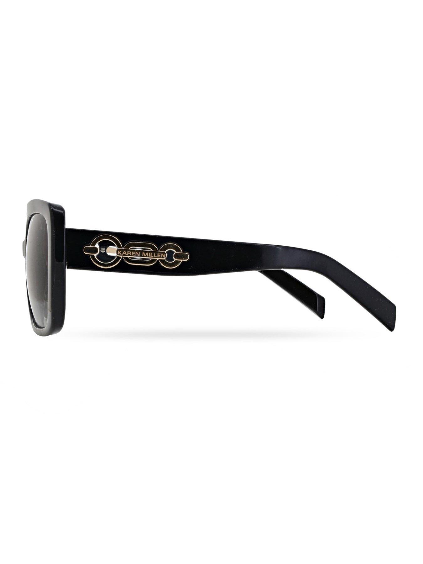  image of karen-millen-oversized-sunglasses-blackgold