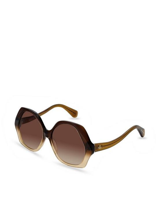 front image of vivienne-westwood-oversized-sunglasses-brown