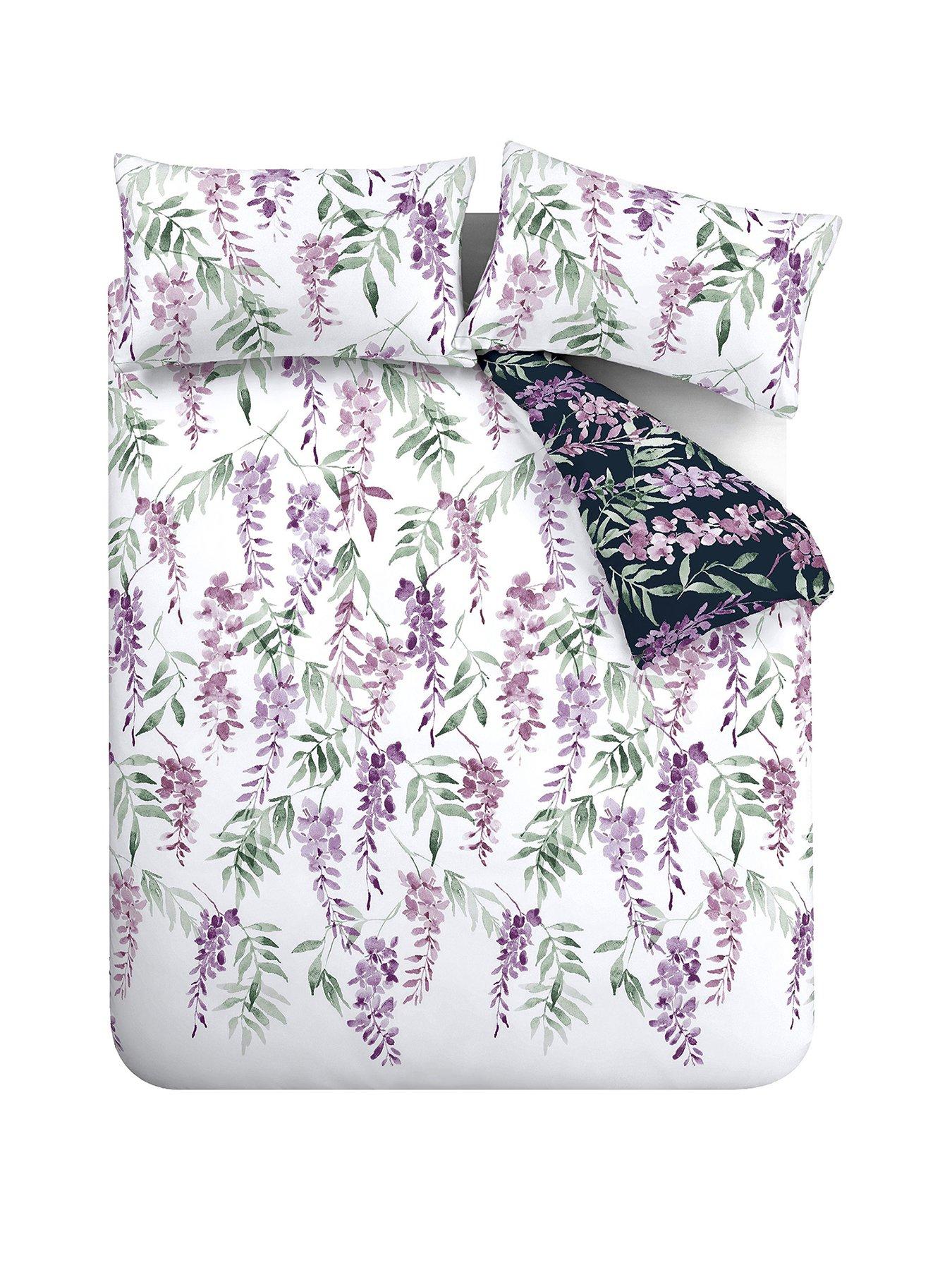  image of catherine-lansfield-wisteria-duvet-cover-set-white