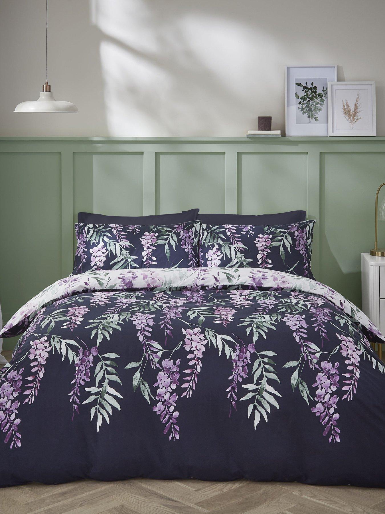  image of catherine-lansfield-wisteria-duvet-cover-set-white