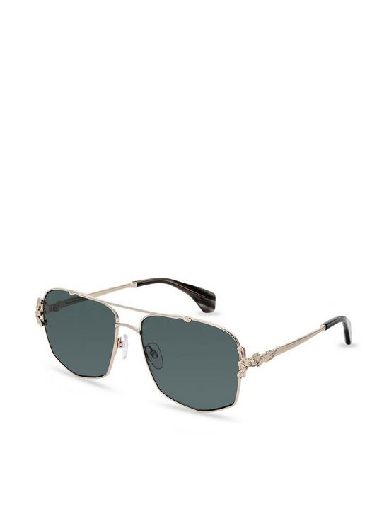 front image of vivienne-westwood-pilot-sunglasses-gold
