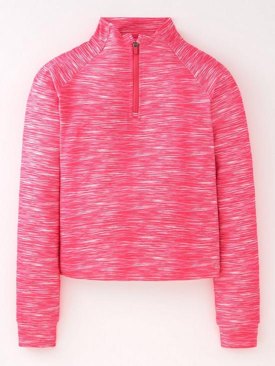 front image of everybody-active-pink-high-neck-zip-through-sports-top