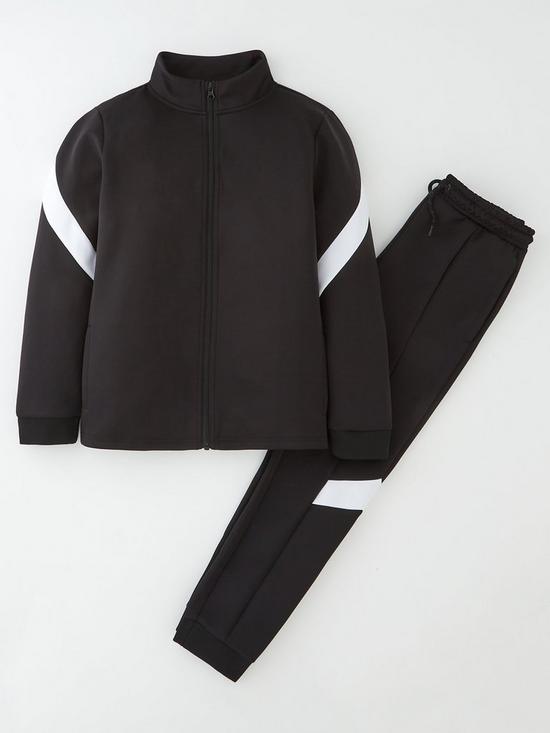 front image of everyday-active-sports-tracksuit-black