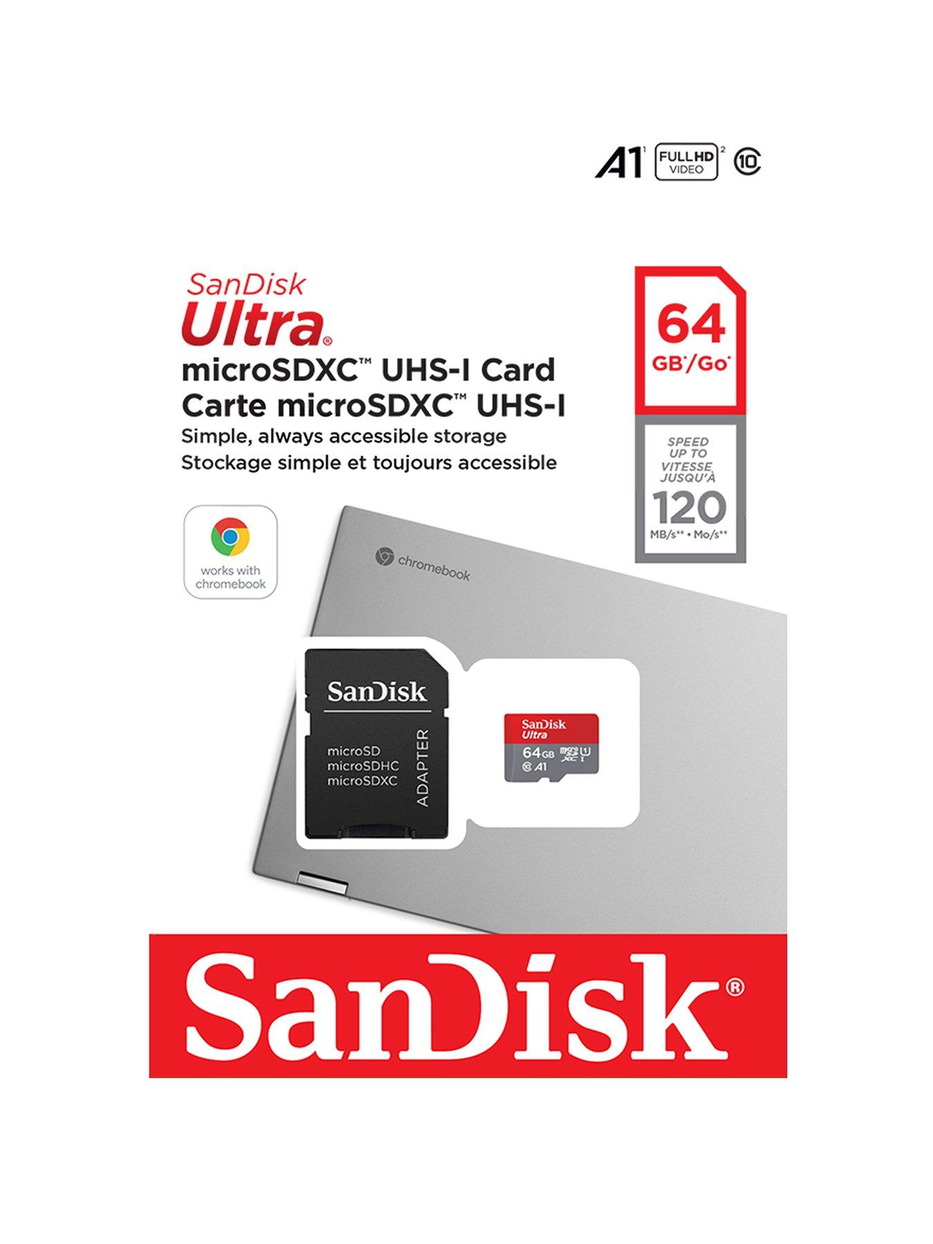 Carte Mémoire microSDXC SanDisk Ultra 64 Go Classe 10 pour Android