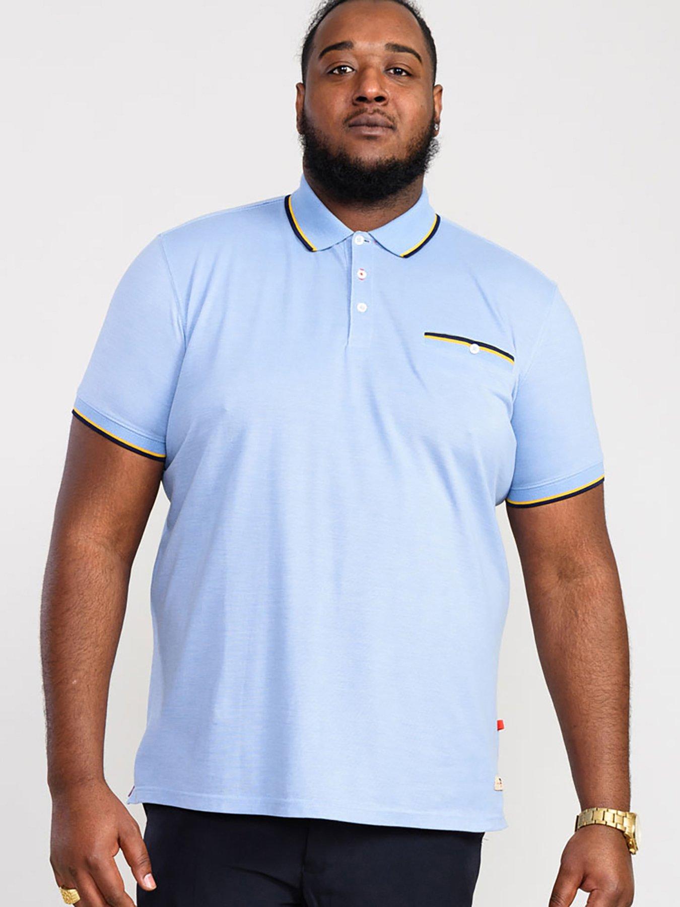 D555 Talbot Pique Polo Shirt With Pocket Opening - Blue