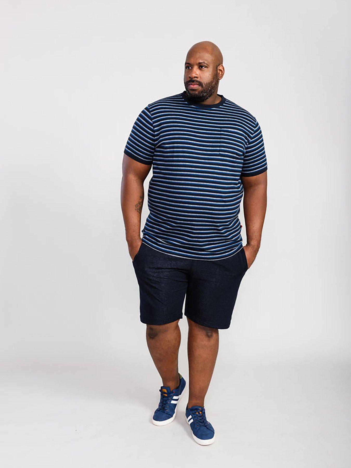 back image of d555-beamont-jacquard-stripe-t-shirt-navy