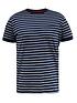  image of d555-beamont-jacquard-stripe-t-shirt-navy