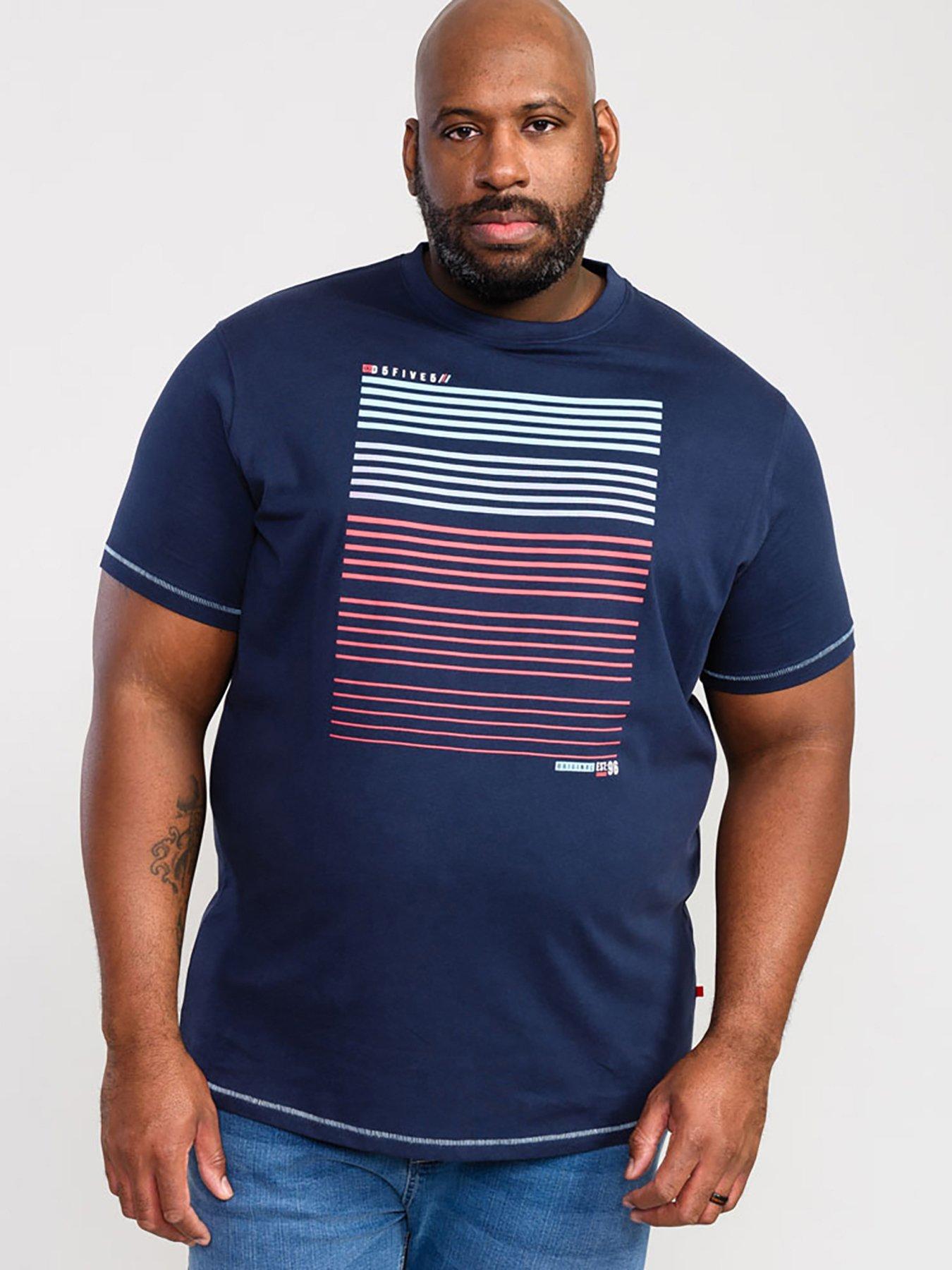  image of d555-cransford-gradient-line-printed-t-shirt