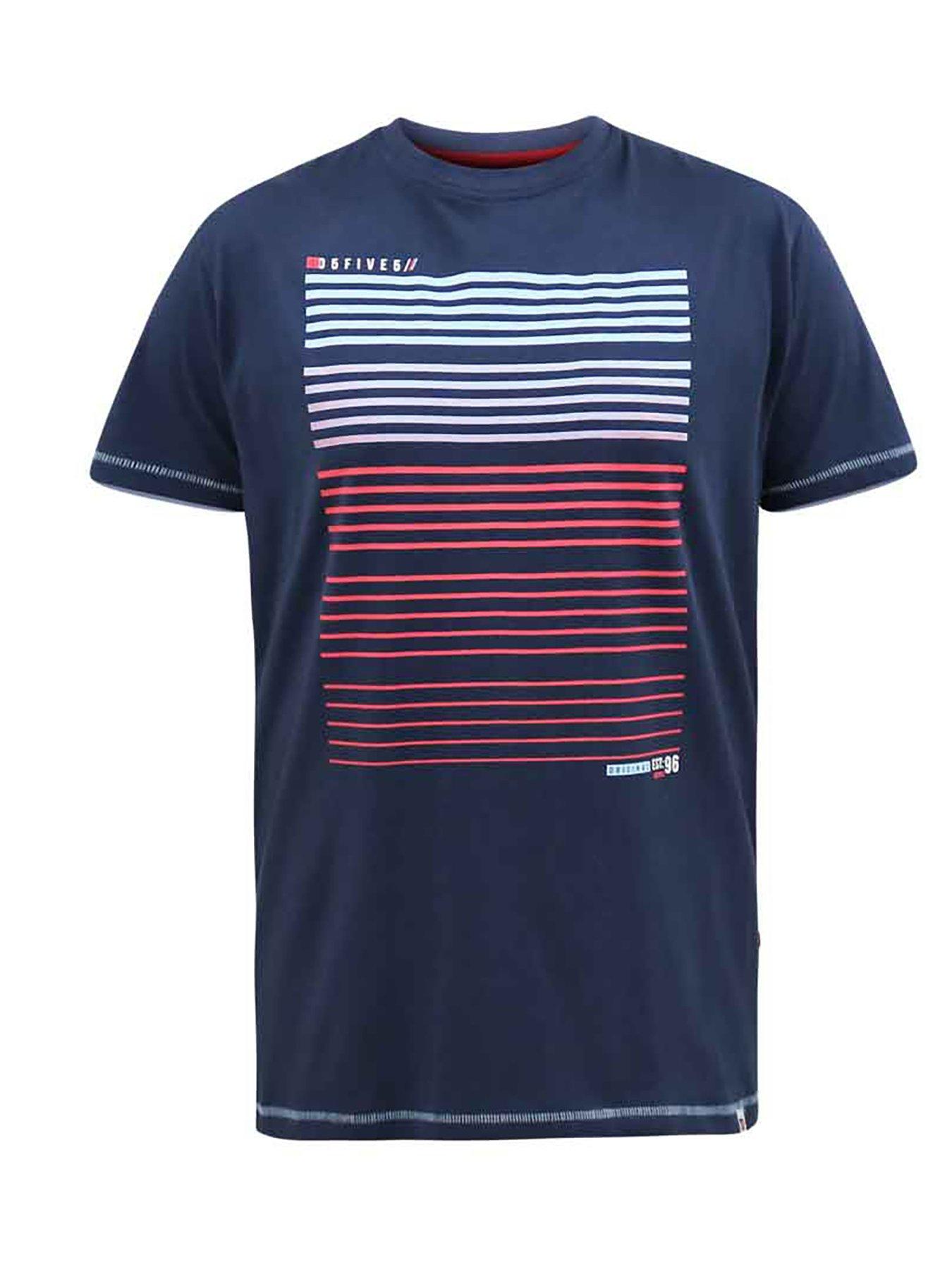  image of d555-cransford-gradient-line-printed-t-shirt