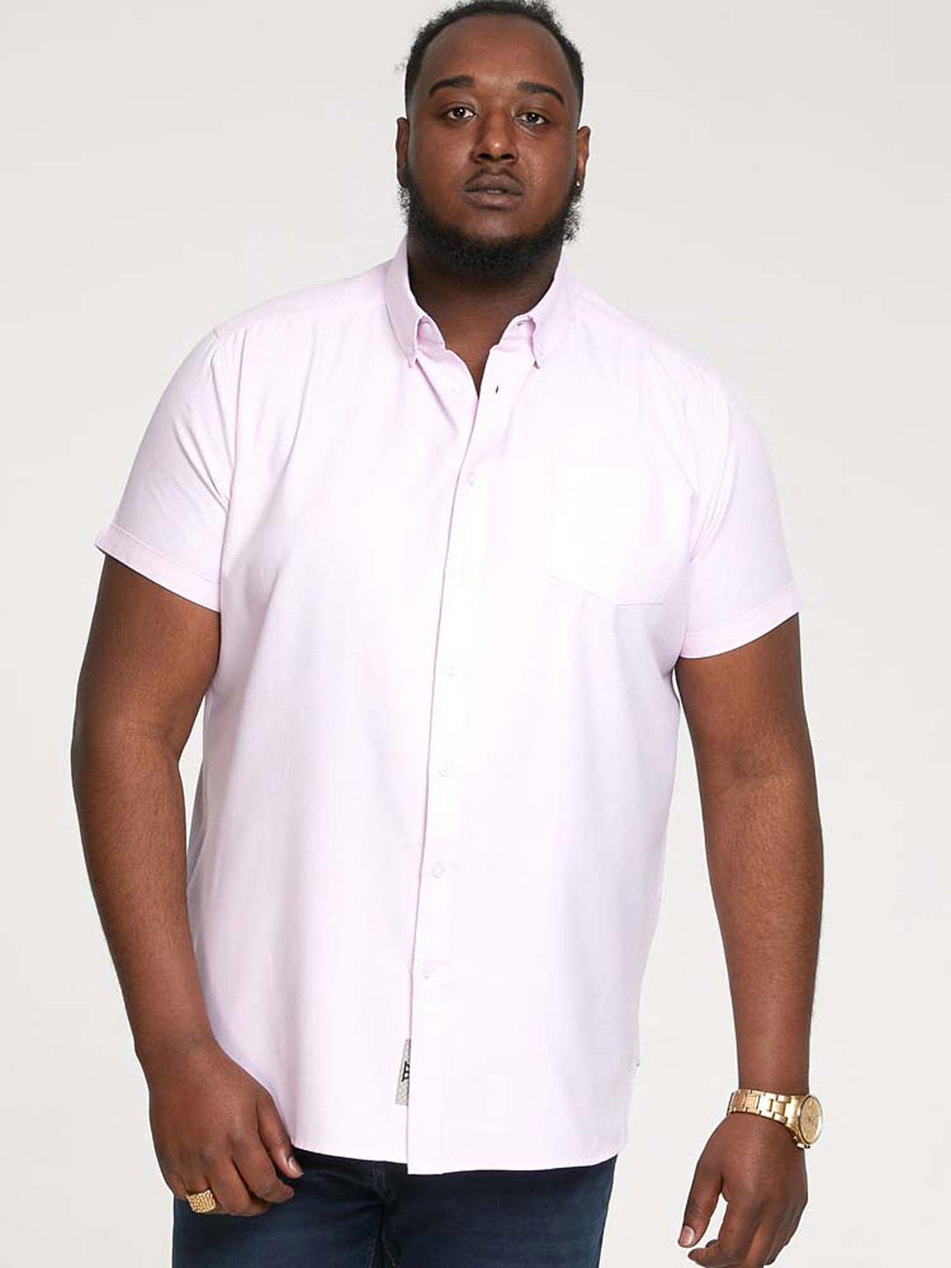 front image of d555-james-basic-oxford-short-sleeve-shirt--pink