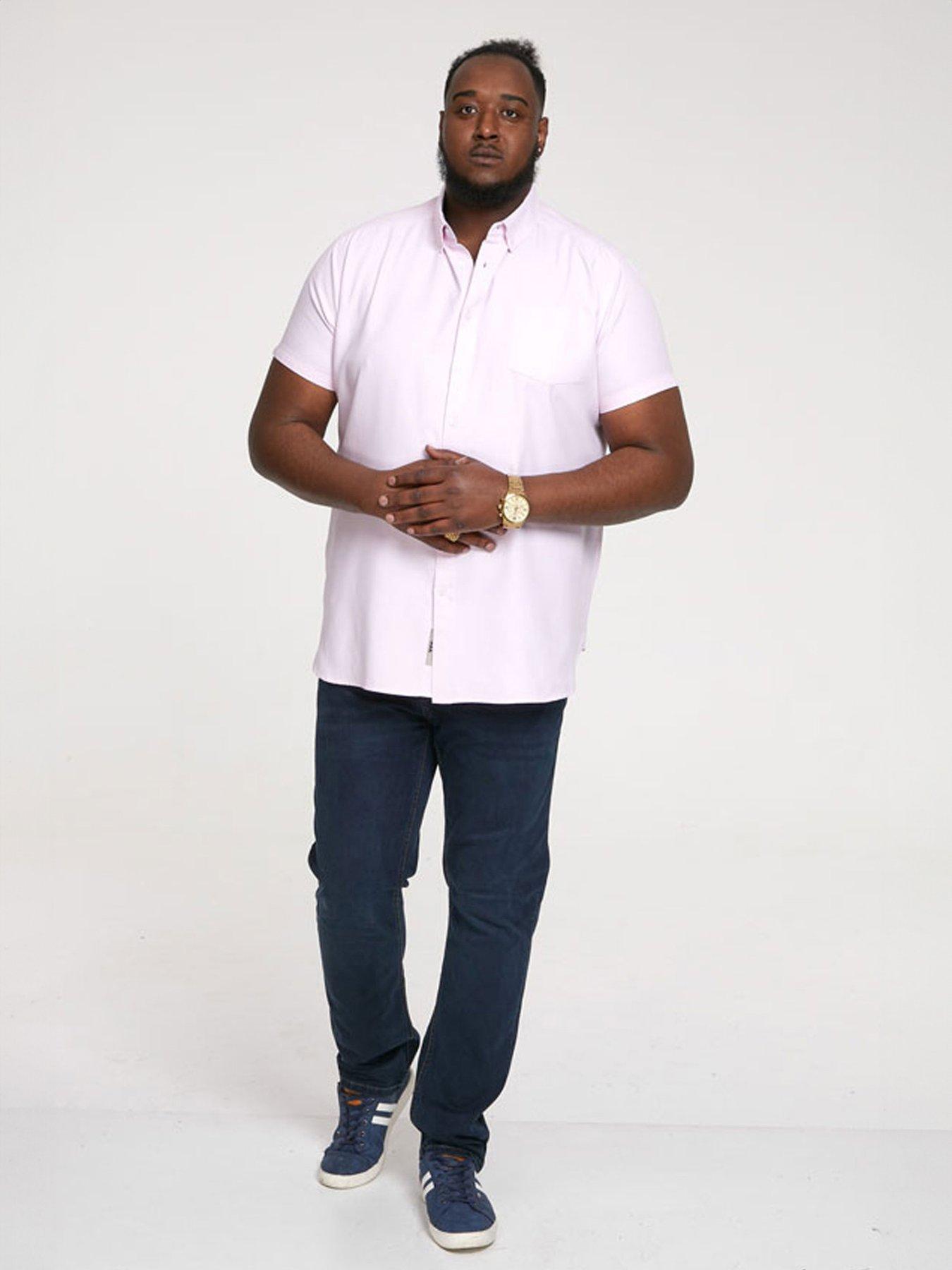  image of d555-james-basic-oxford-short-sleeve-shirt--pink