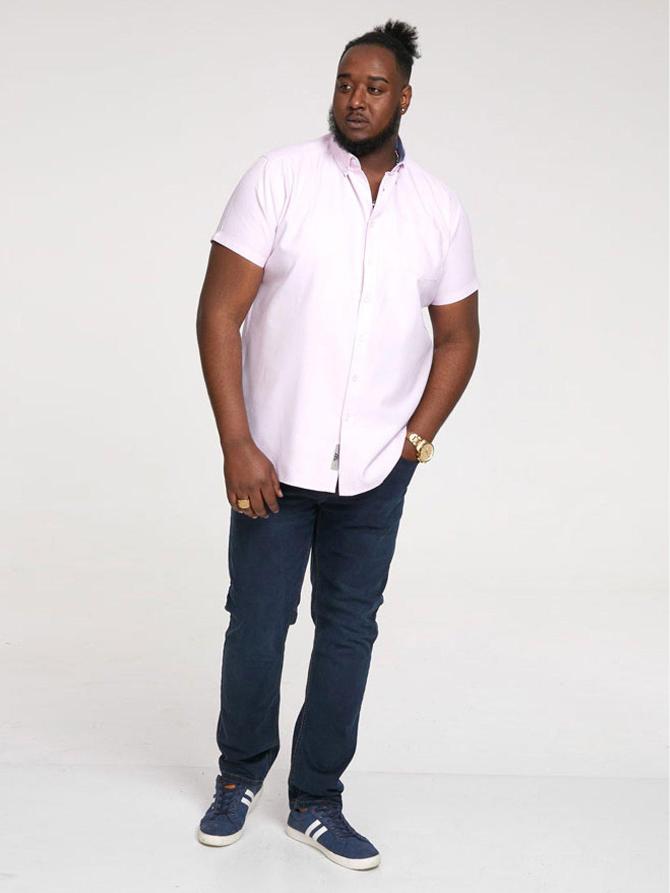  image of d555-james-basic-oxford-short-sleeve-shirt--pink