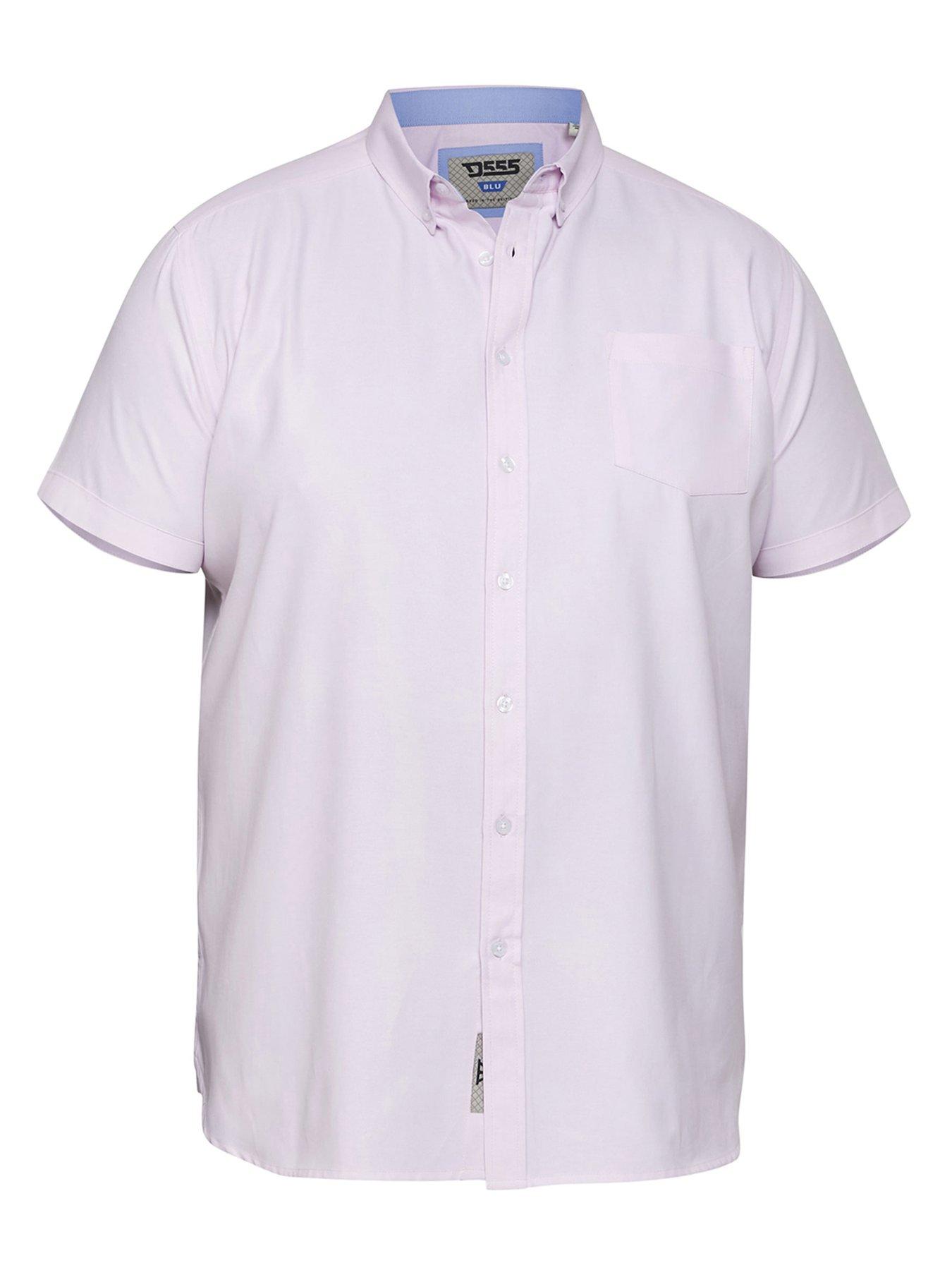  image of d555-james-basic-oxford-short-sleeve-shirt--pink