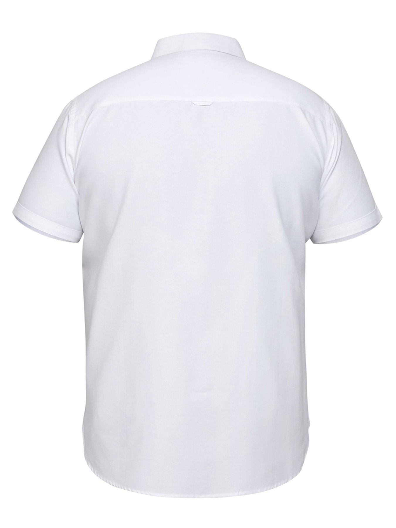 Image 5 of 5 of D555 James Basic Oxford Short Sleeve Shirt -White