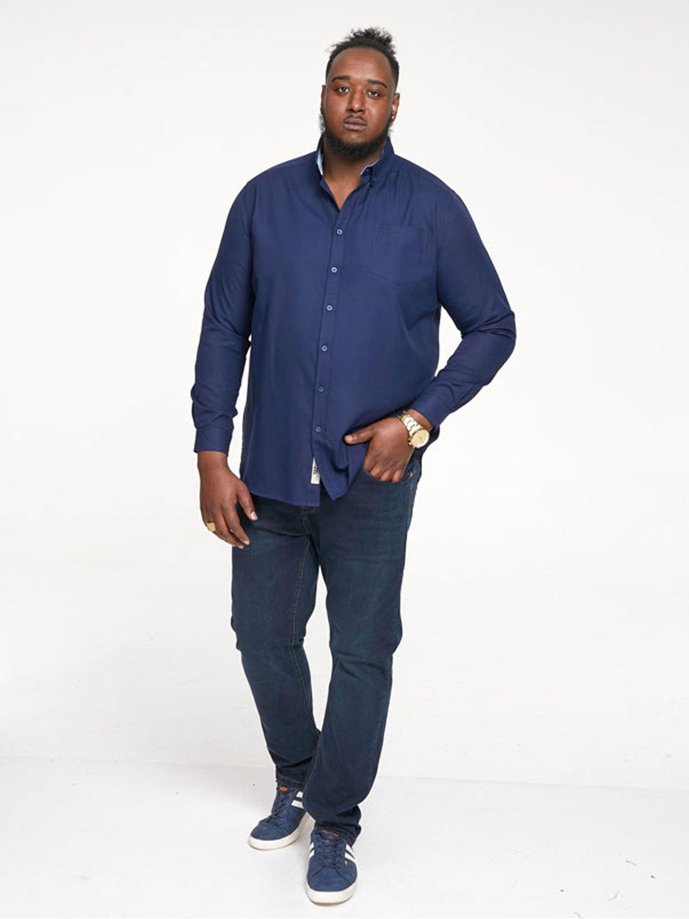  image of d555-richard-basic-oxford-long-sleeve-shirt--navy