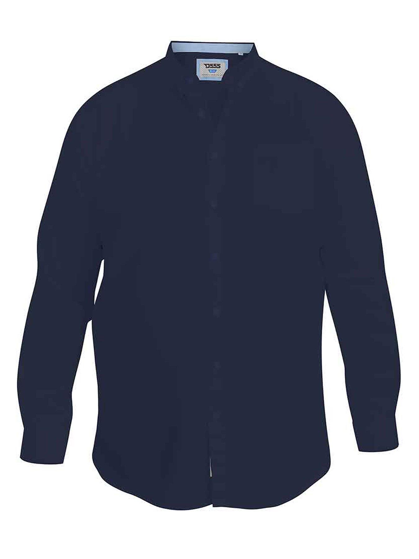  image of d555-richard-basic-oxford-long-sleeve-shirt--navy
