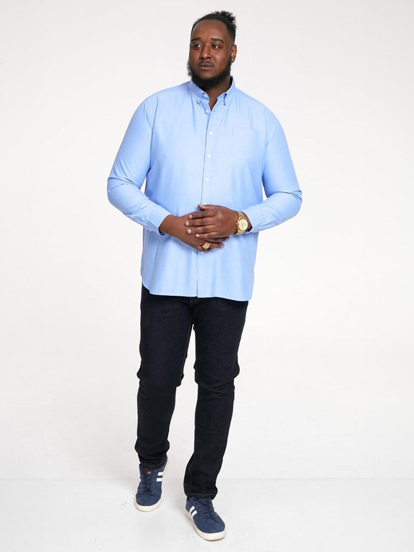 Image 2 of 5 of D555 Richard Basic Oxford Long Sleeve Shirt -Sky Blue