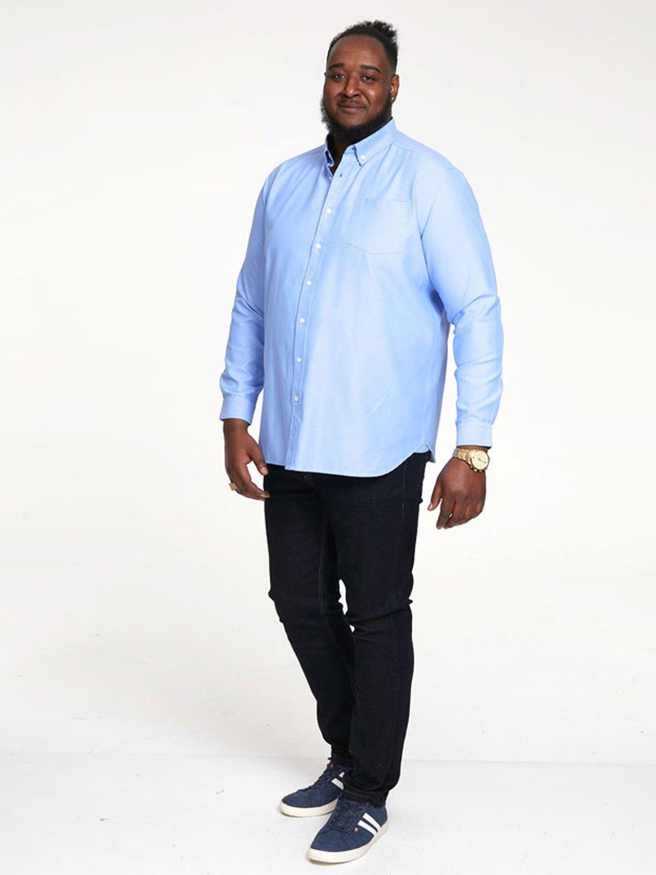 Image 3 of 5 of D555 Richard Basic Oxford Long Sleeve Shirt -Sky Blue