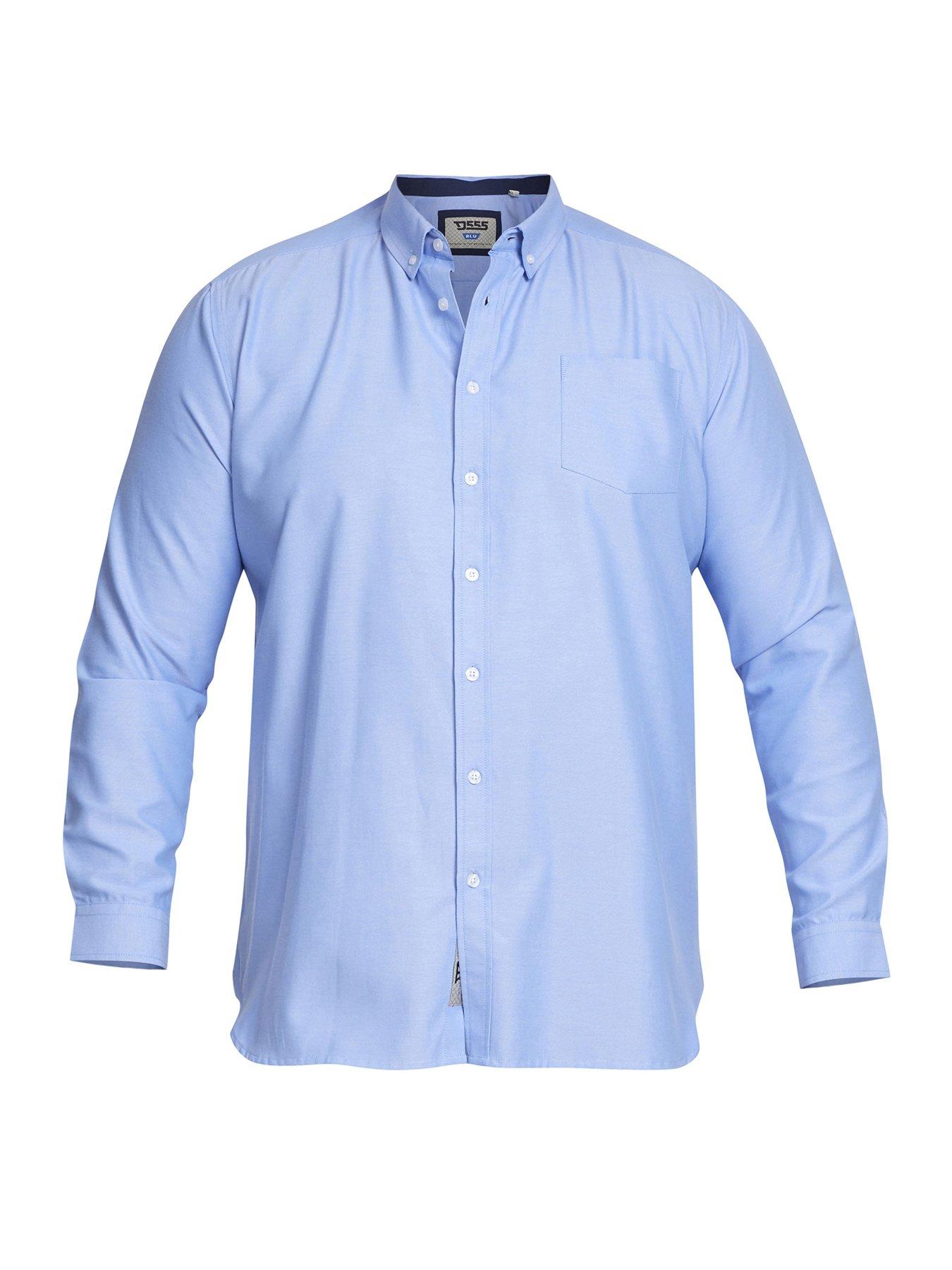 Image 4 of 5 of D555 Richard Basic Oxford Long Sleeve Shirt -Sky Blue
