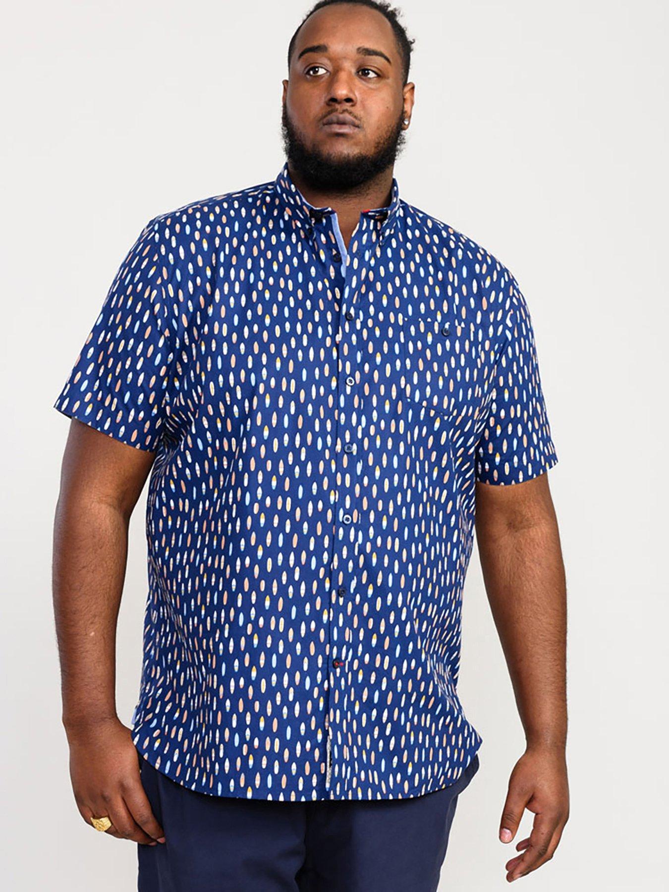 Image 1 of 4 of D555 D555 Hackford Surfboard Print Button Down Collar Shirt - Navy