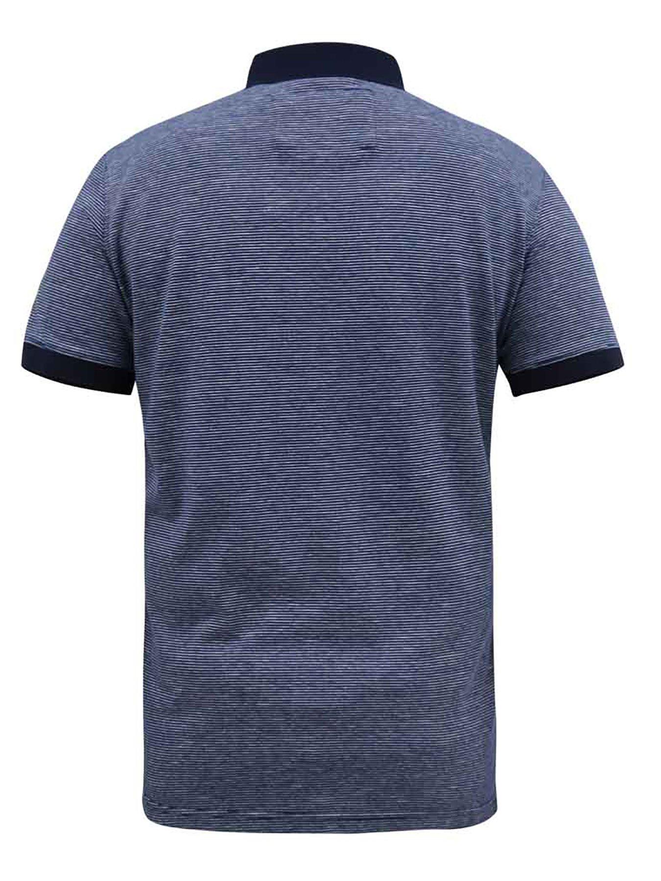 Image 5 of 5 of D555 Oxley Fine Stripe Jersey Patch Pocket Polo Shirt - Navy