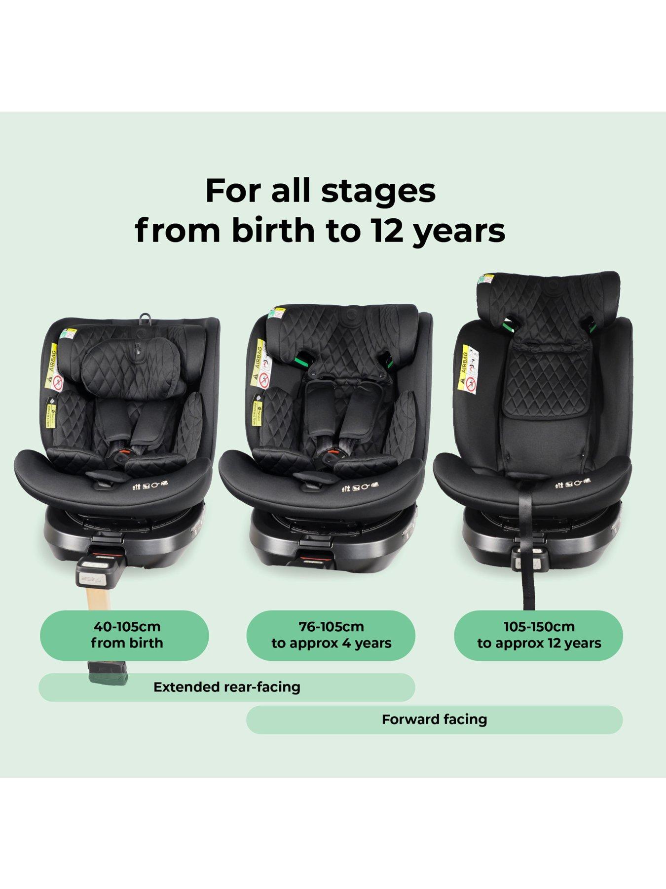 My Babiie MBCSSPIN i-Size (40-150cm) Spin Car Seat Quilted Black