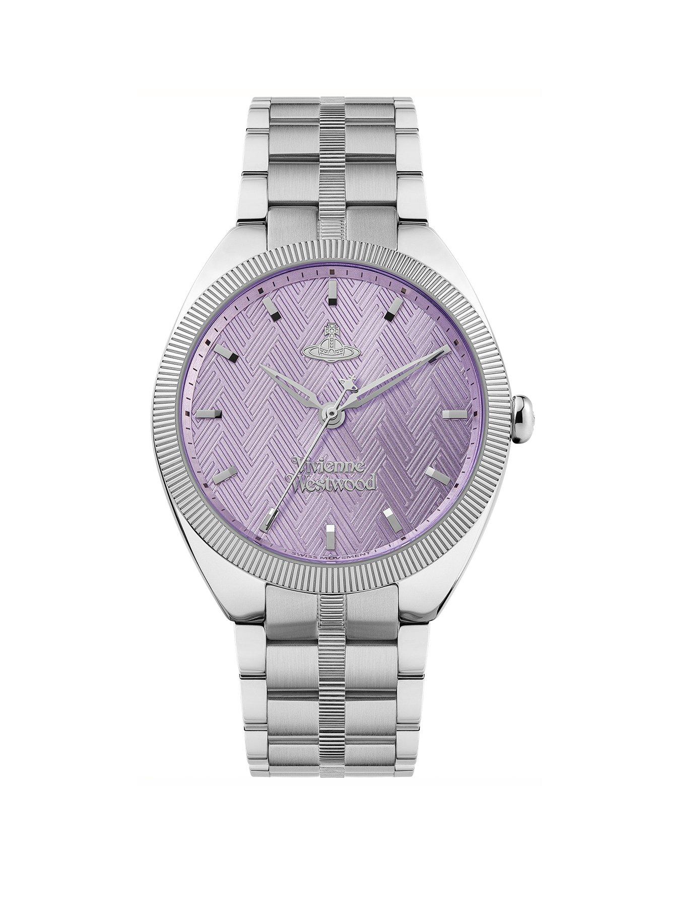 Vivienne Westwood The Mews Ladies Quartz Watch with Purple Dial  &  Silver Stainless Steel Bracelet