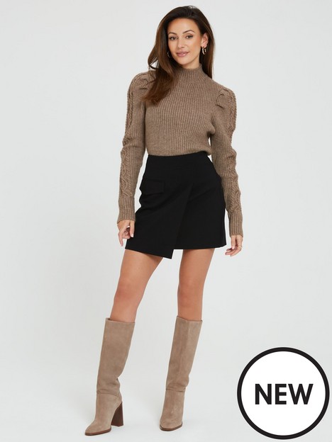 michelle-keegan-tailored-mini-skirt-black