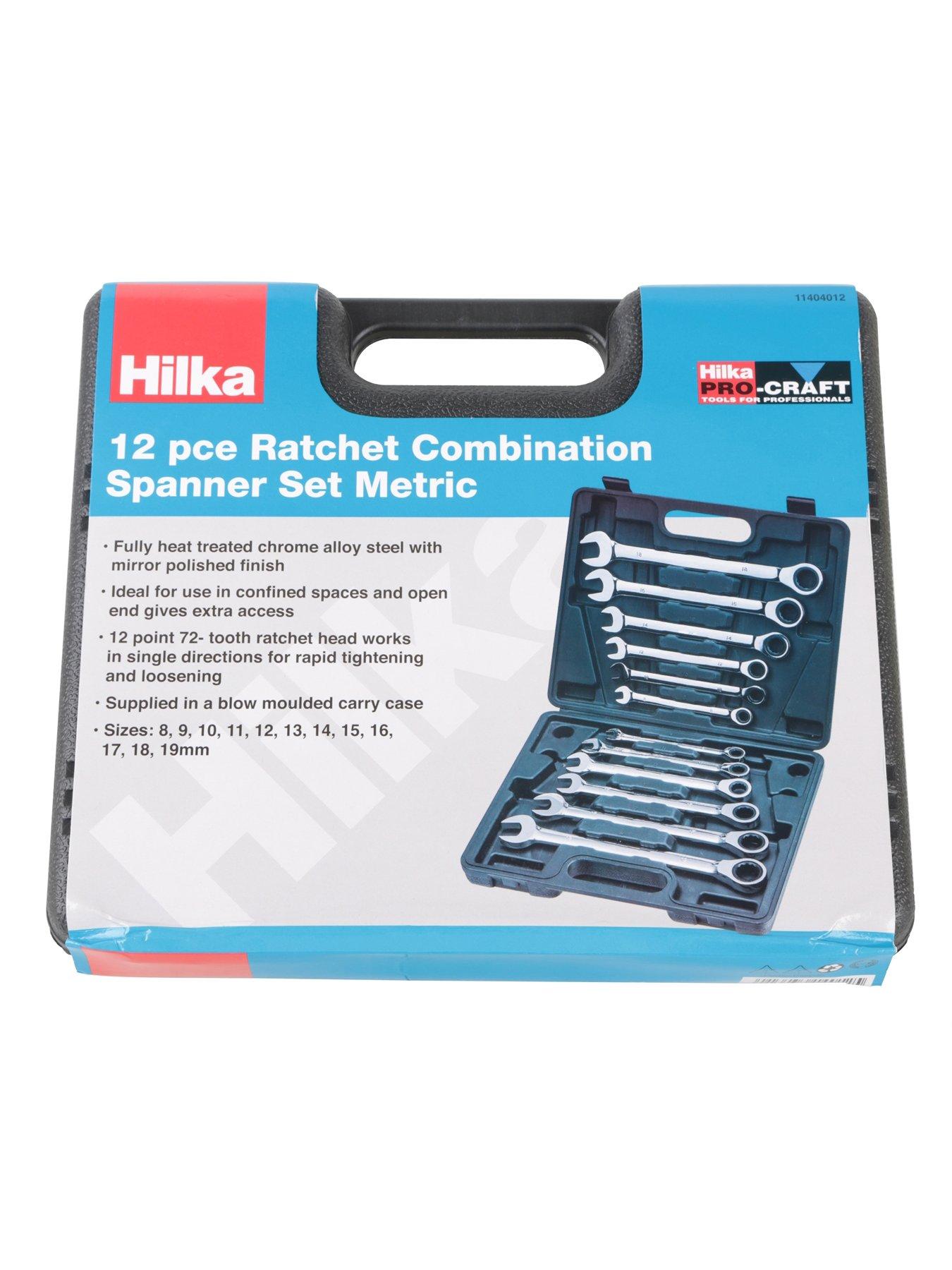  image of hilka-tools-12-pce-ratchet-combination-spanner-set-metric-pro-craft