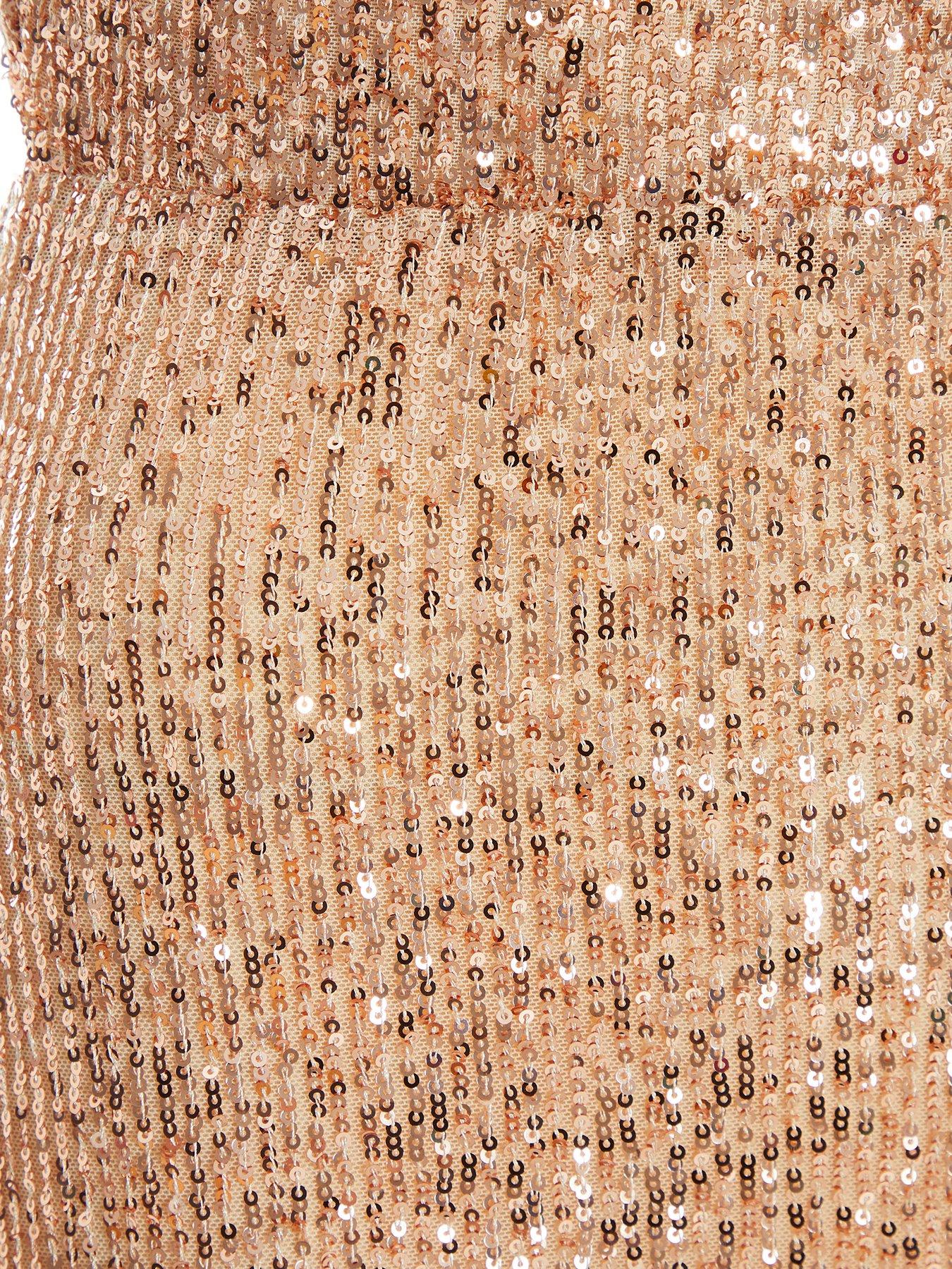  image of quiz-sequin-halter-neck-fishtail-maxi-dress-silver