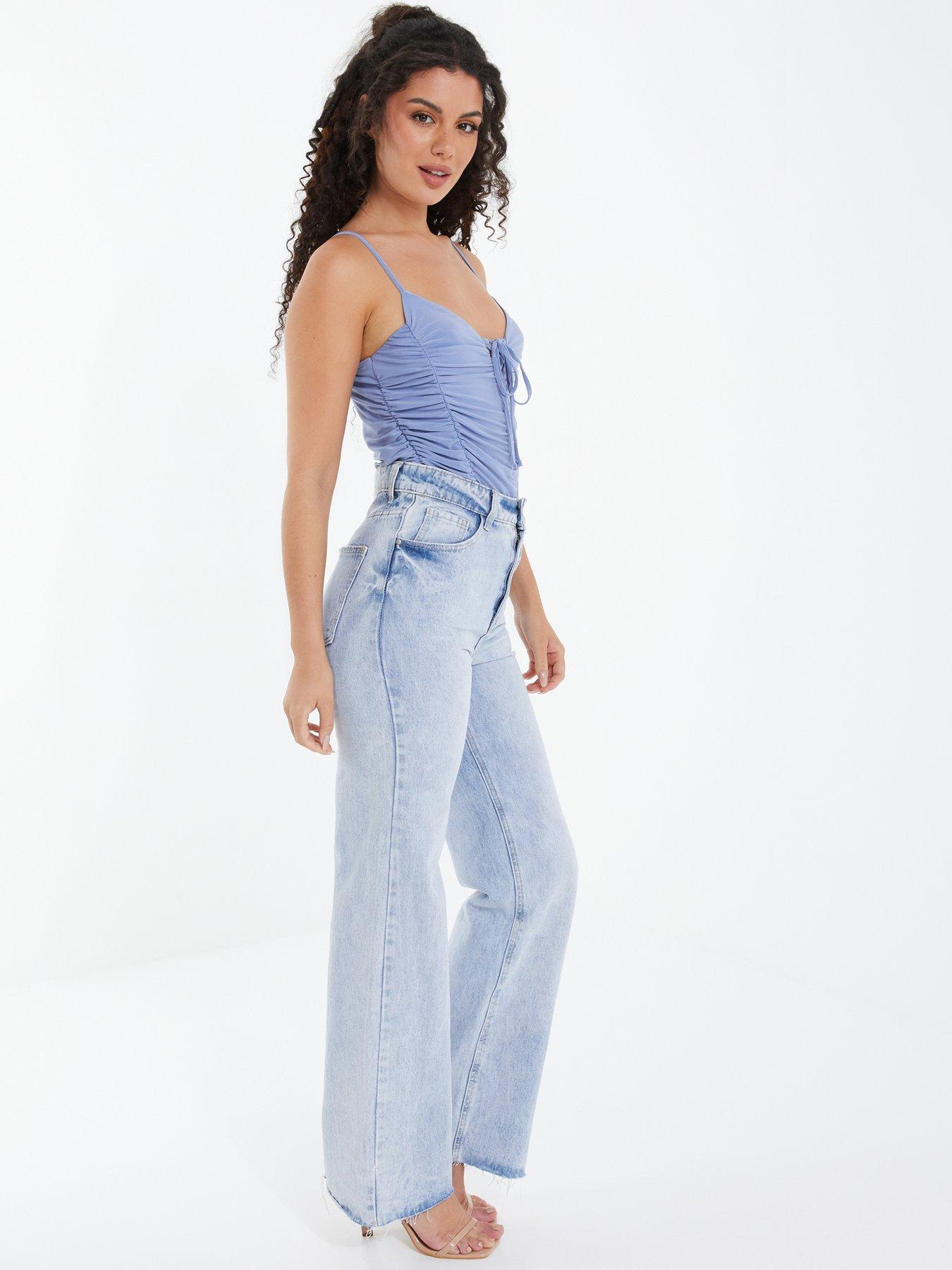  image of quiz-lace-up-ruched-bodysuit