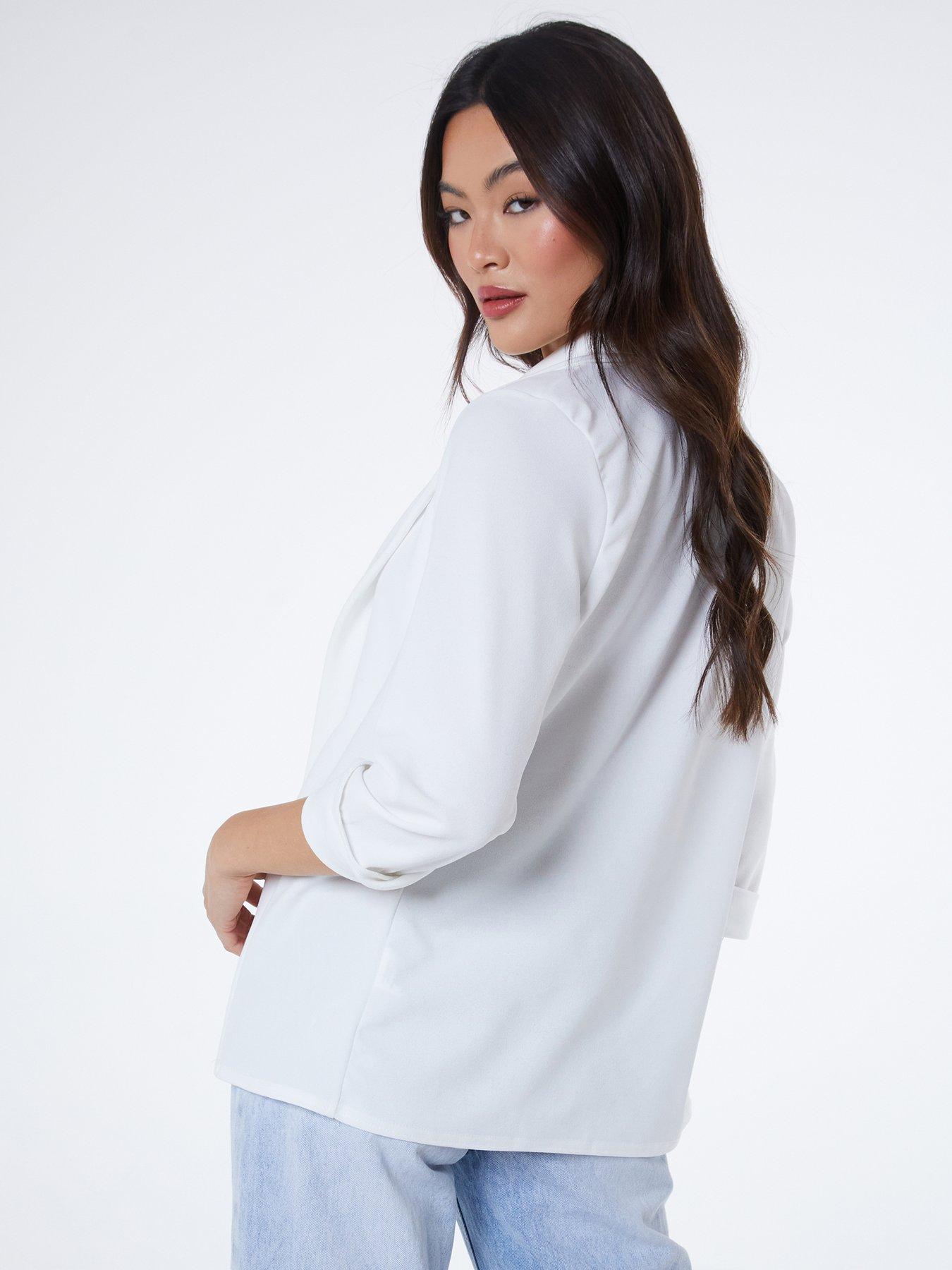  image of quiz-buttoned-blazer-white