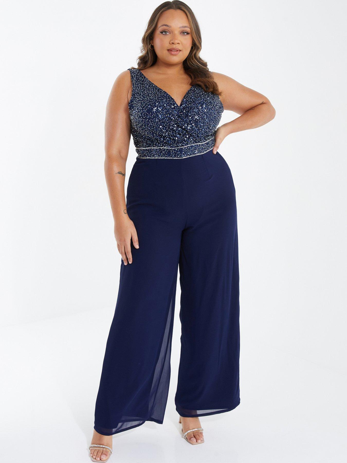 Curve Chiffon Embellished Palazzo Jumpsuit