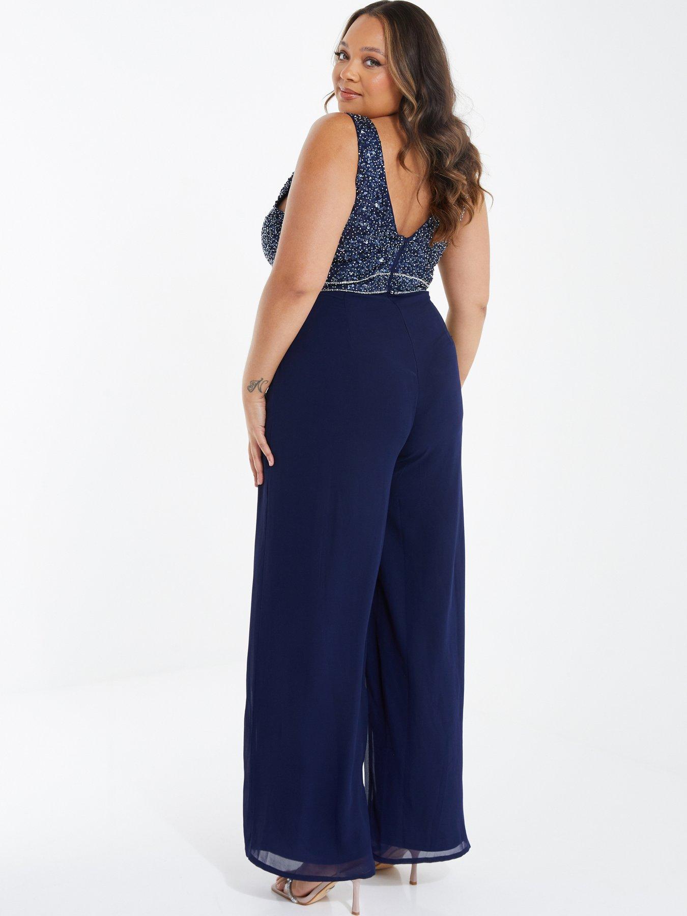 Curve Chiffon Embellished Palazzo Jumpsuit