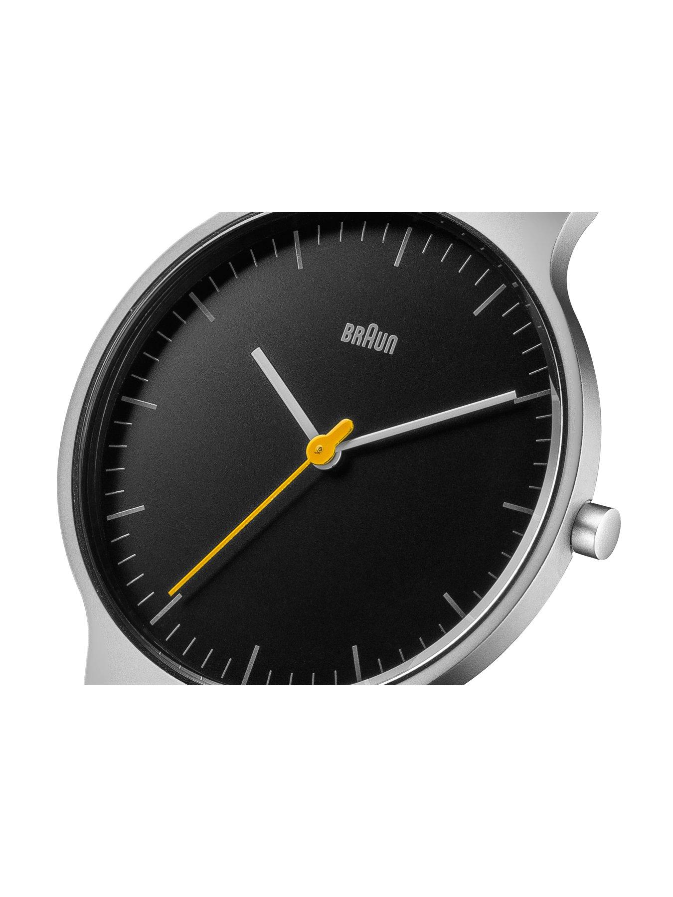 Braun Gents BN0211 Classic Slim Watch - Black Dial and Silver Mesh Bracelet